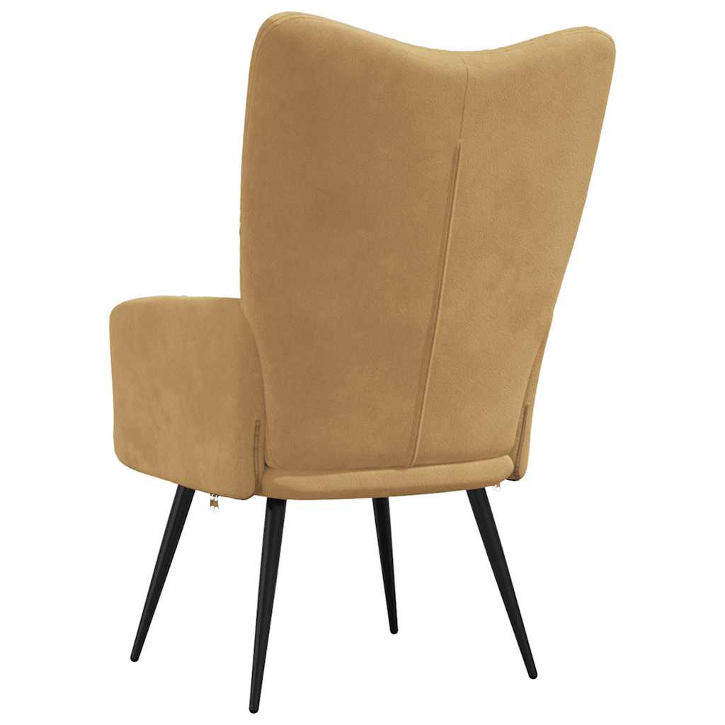 vidaXL Πολυθρόνα Relax Καφέ Βελούδινη