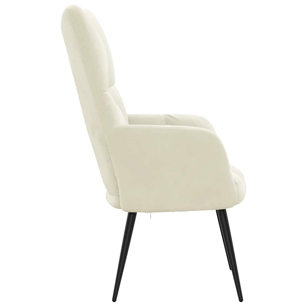 vidaXL Πολυθρόνα Relax Λευκό Κρεμ Βελούδινη