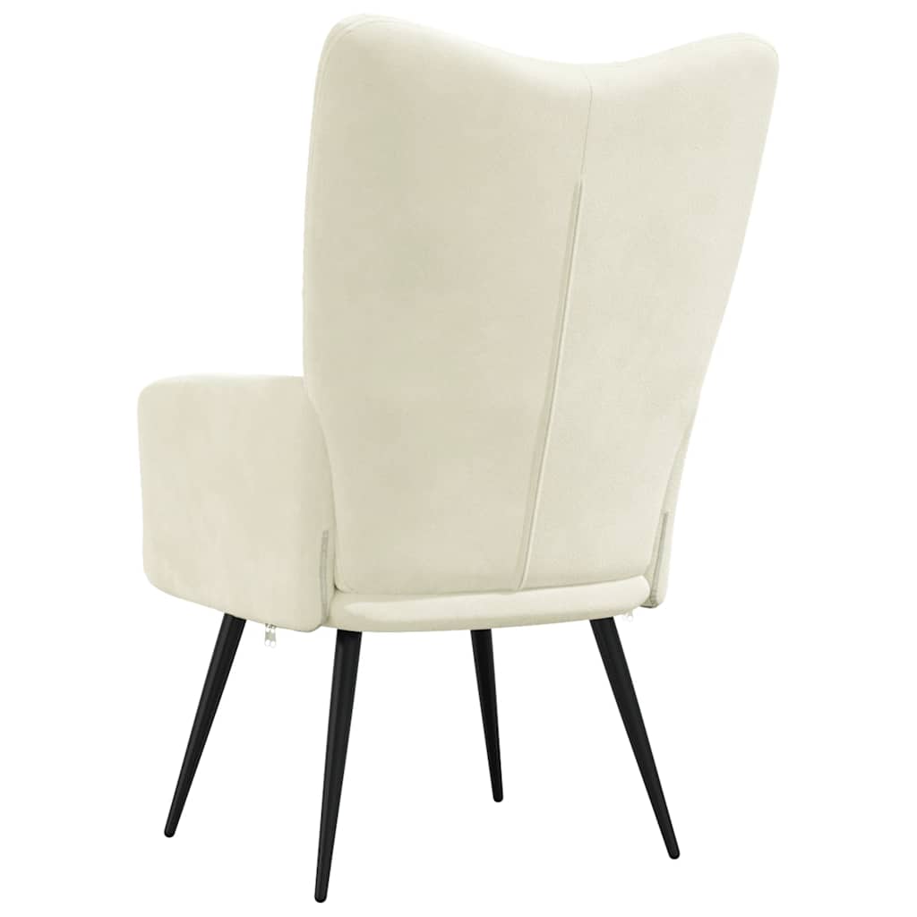 vidaXL Πολυθρόνα Relax Λευκό Κρεμ Βελούδινη