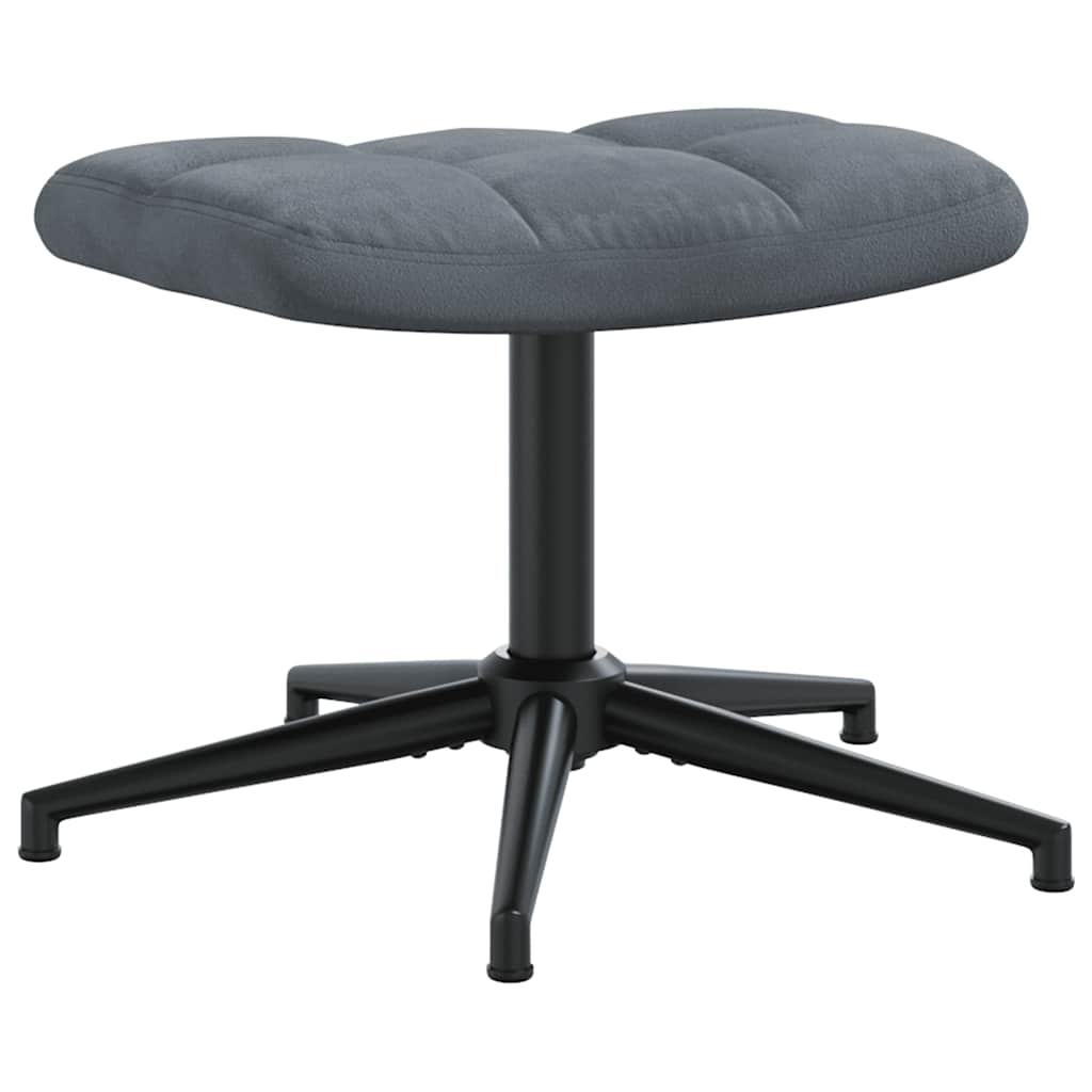 vidaXL Πολυθρόνα Relax Σκούρο Γκρι Βελούδινη με Σκαμπό