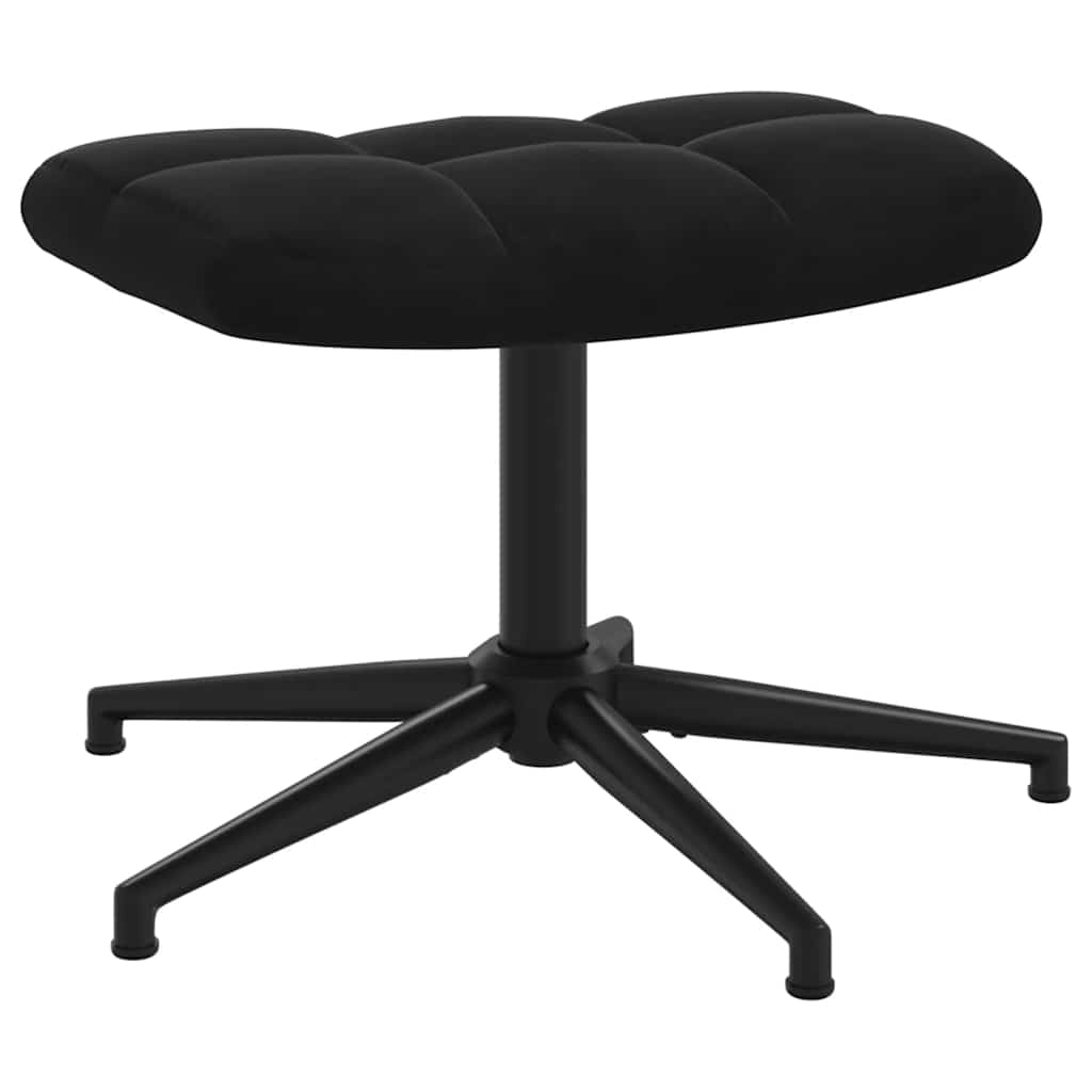 vidaXL Πολυθρόνα Relax Μαύρη Βελούδινη με Σκαμπό