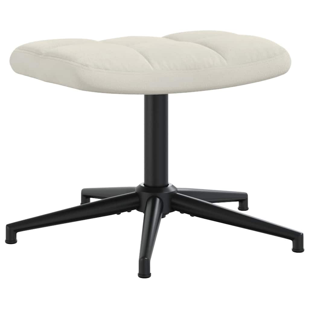 vidaXL Πολυθρόνα Relax Λευκό Κρεμ Βελούδινη με Σκαμπό