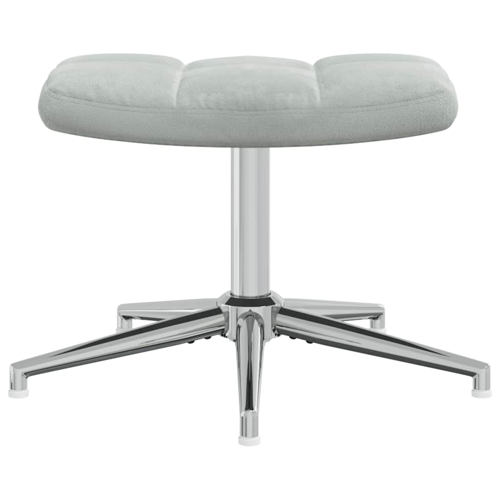 vidaXL Πολυθρόνα Relax Ανοιχτό Γκρι Βελούδινη με Σκαμπό