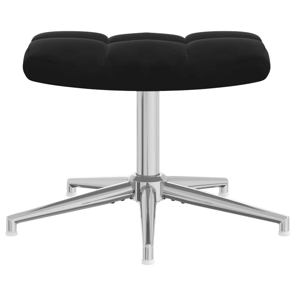 vidaXL Πολυθρόνα Relax Μαύρη Βελούδινη με Σκαμπό