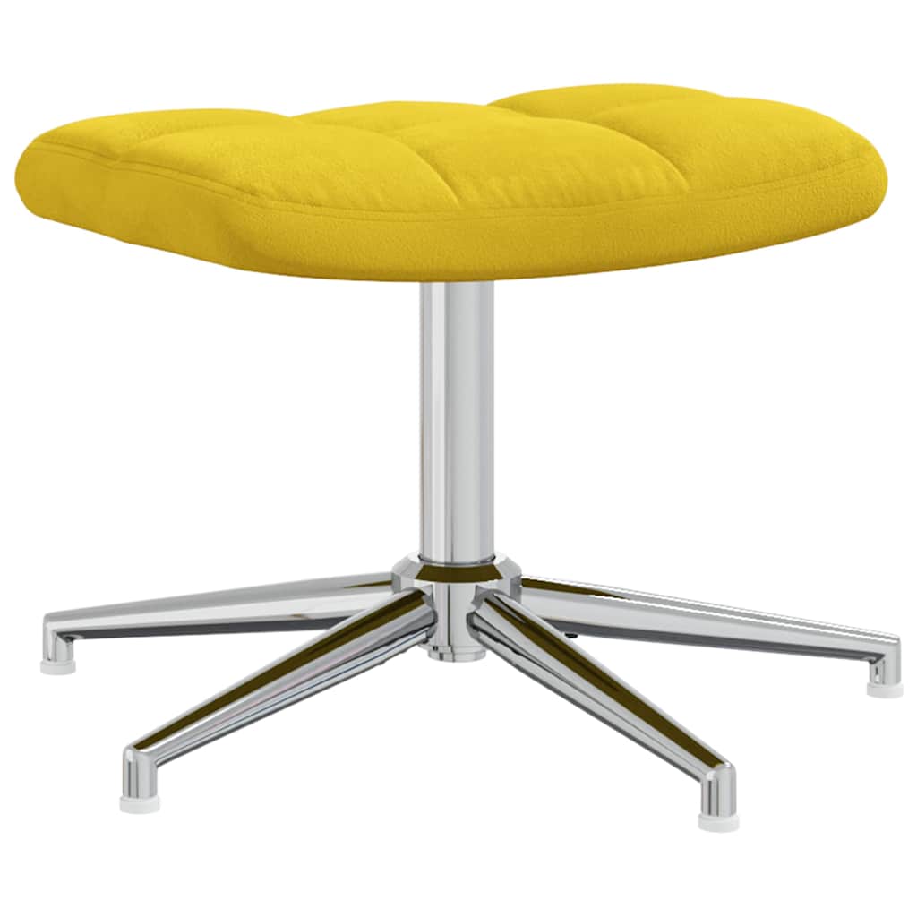 vidaXL Πολυθρόνα Relax Κίτρινη Μουσταρδί Βελούδινη με Σκαμπό