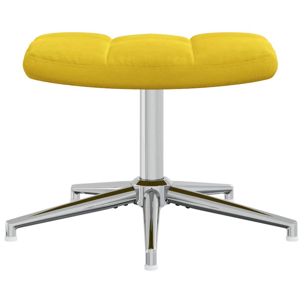 vidaXL Πολυθρόνα Relax Κίτρινη Μουσταρδί Βελούδινη με Σκαμπό