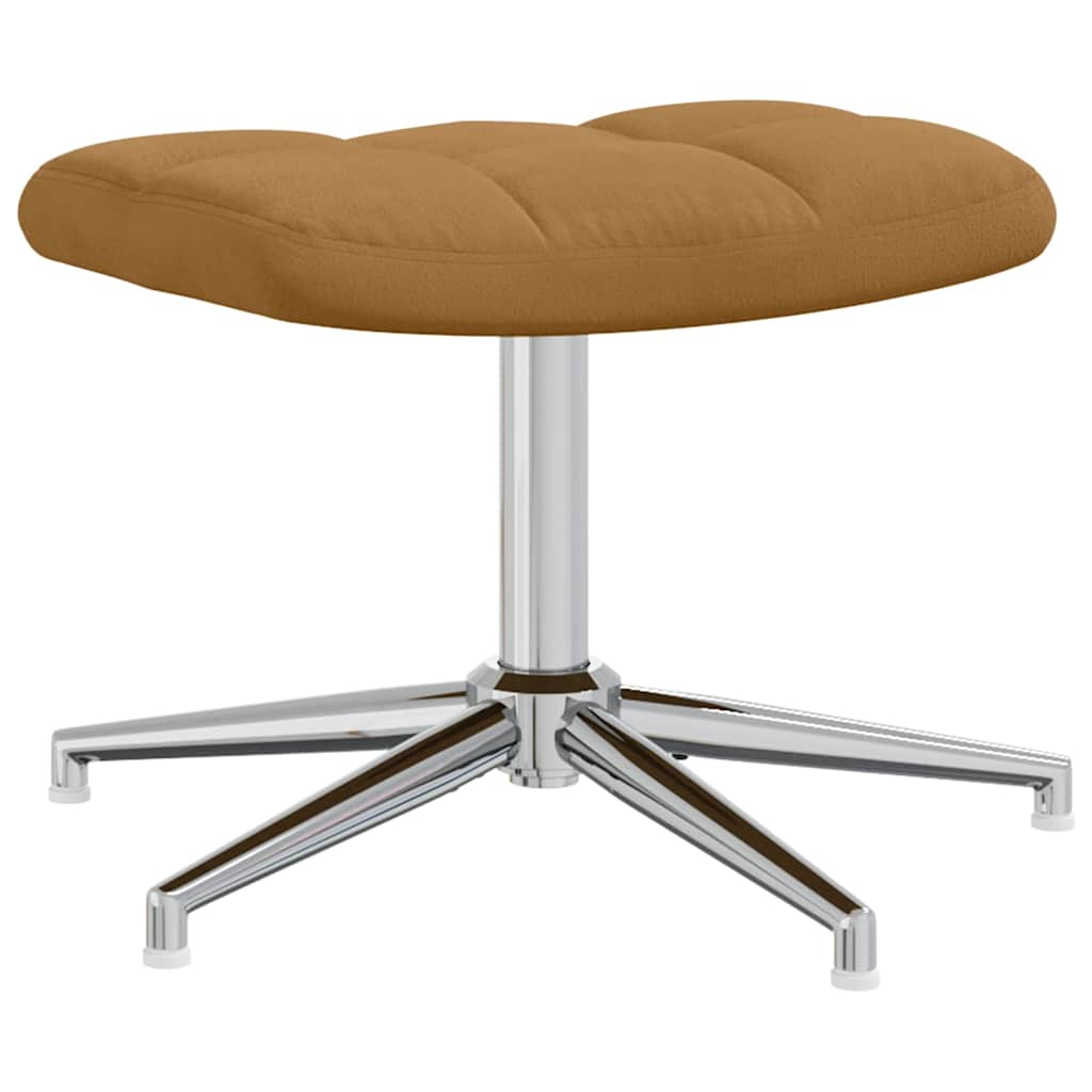 vidaXL Πολυθρόνα Relax Καφέ Βελούδινη με Σκαμπό