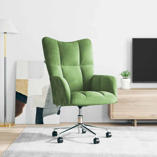 vidaXL Πολυθρόνα Relax Ανοιχτό Πράσινο Βελούδινη