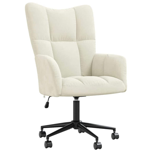 vidaXL Πολυθρόνα Relax Λευκό Κρεμ Βελούδινη