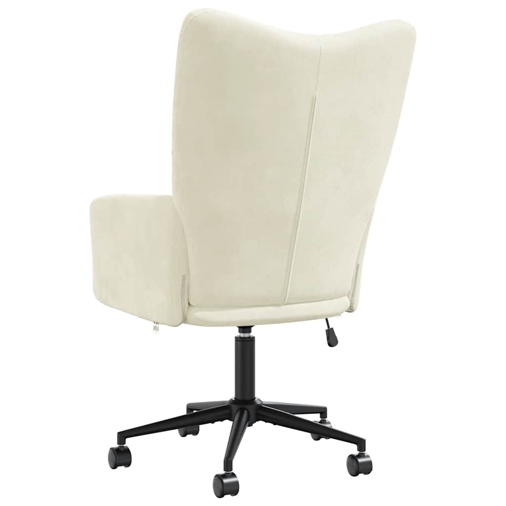 vidaXL Πολυθρόνα Relax Λευκό Κρεμ Βελούδινη