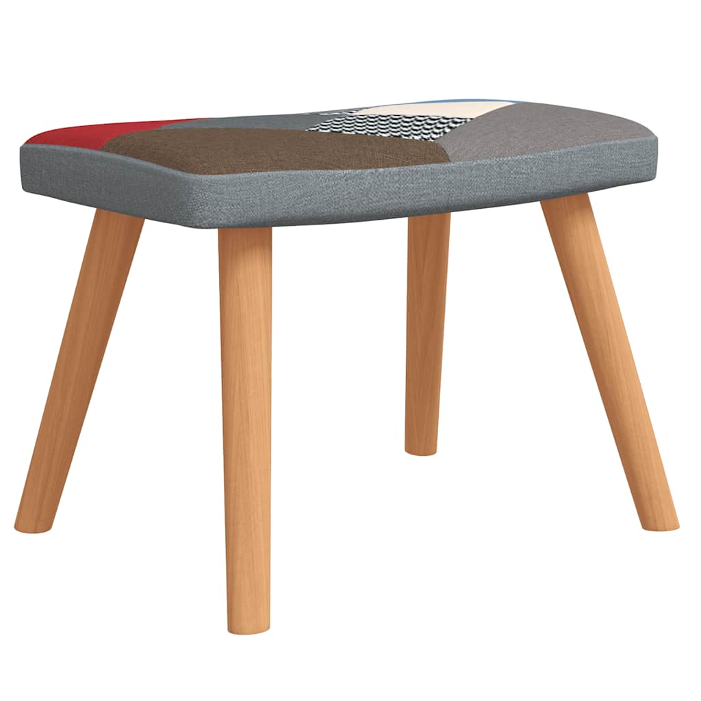 vidaXL Πολυθρόνα Relax Σχέδιο Patchwork Υφασμάτινη με Σκαμπό