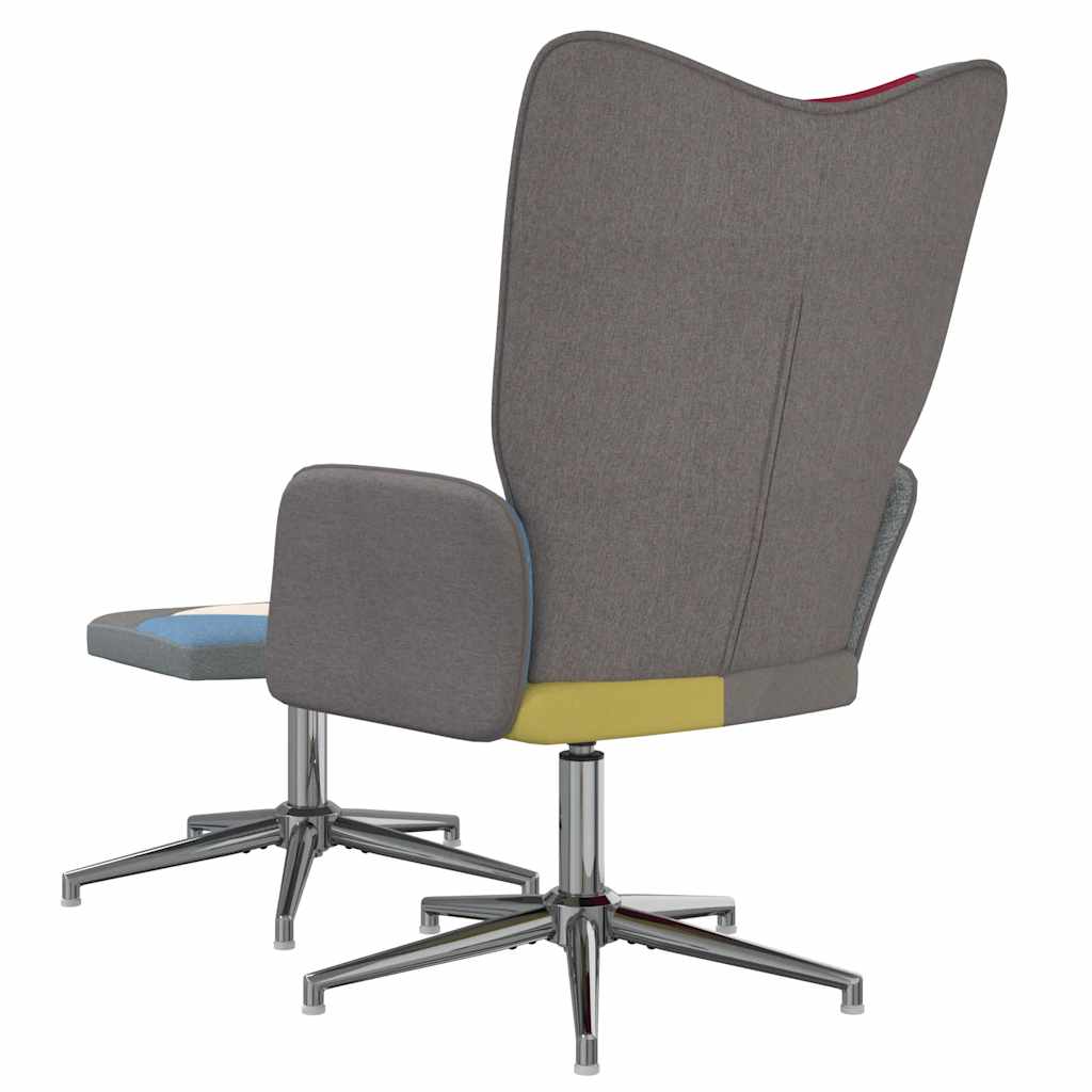 vidaXL Πολυθρόνα Relax Σχέδιο Patchwork Υφασμάτινη με Σκαμπό