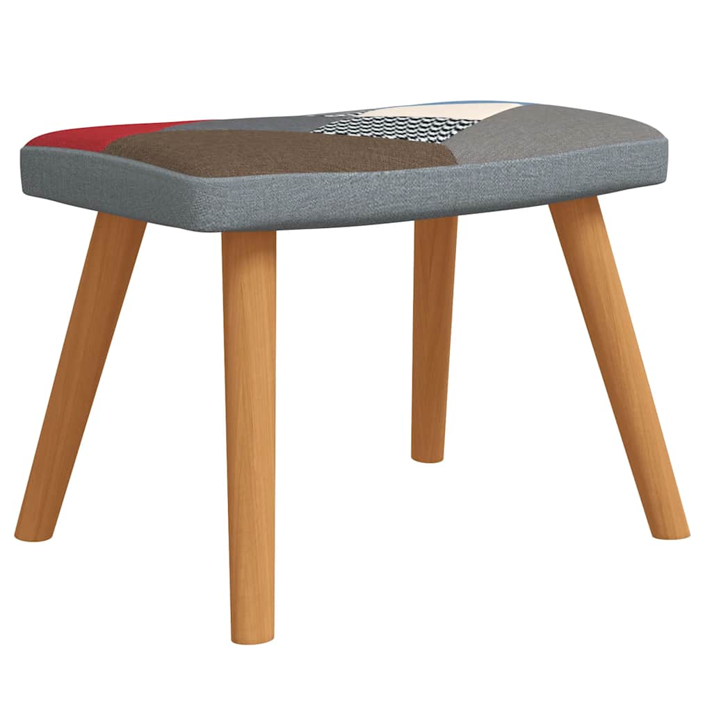 vidaXL Πολυθρόνα Κουνιστή Σχέδιο Patchwork Υφασμάτινη με Σκαμπό