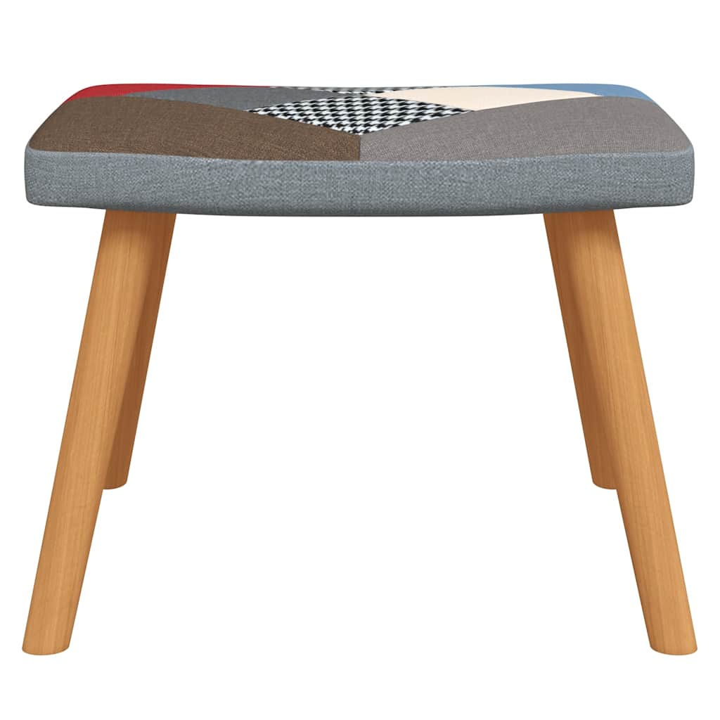 vidaXL Πολυθρόνα Κουνιστή Σχέδιο Patchwork Υφασμάτινη με Σκαμπό