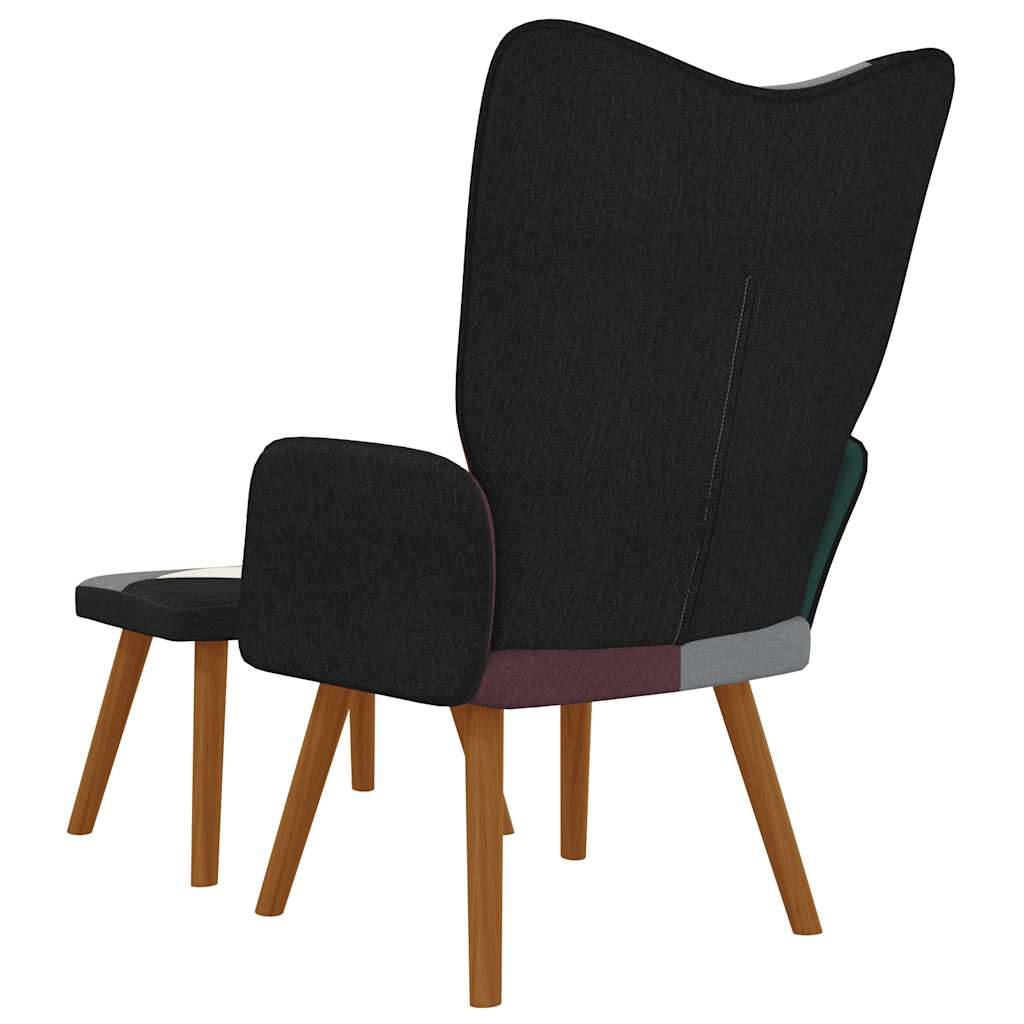 vidaXL Πολυθρόνα Relax Σχέδιο Patchwork Υφασμάτινη με Σκαμπό