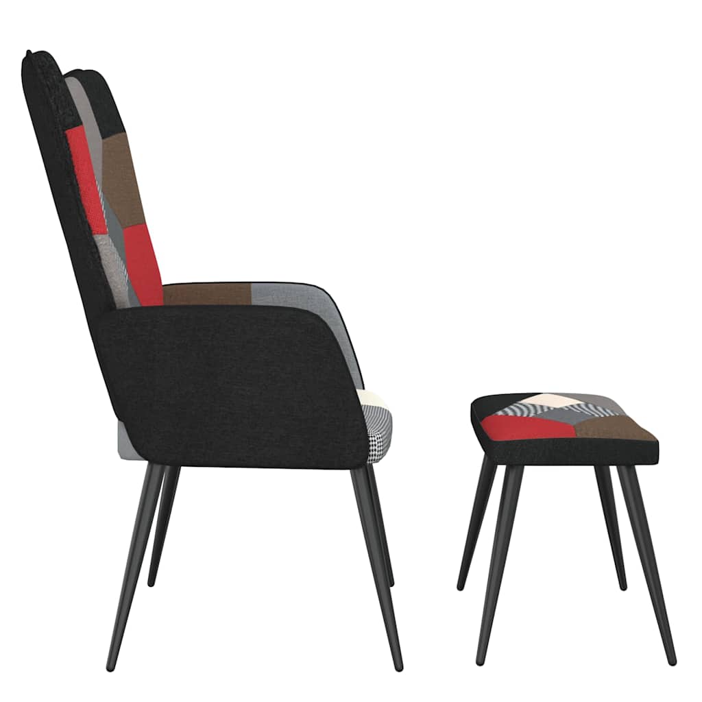 vidaXL Πολυθρόνα Relax Σχέδιο Patchwork Υφασμάτινη με Σκαμπό