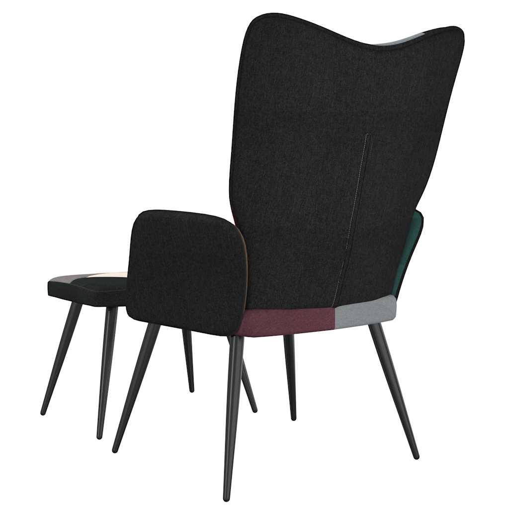 vidaXL Πολυθρόνα Relax Σχέδιο Patchwork Υφασμάτινη με Σκαμπό