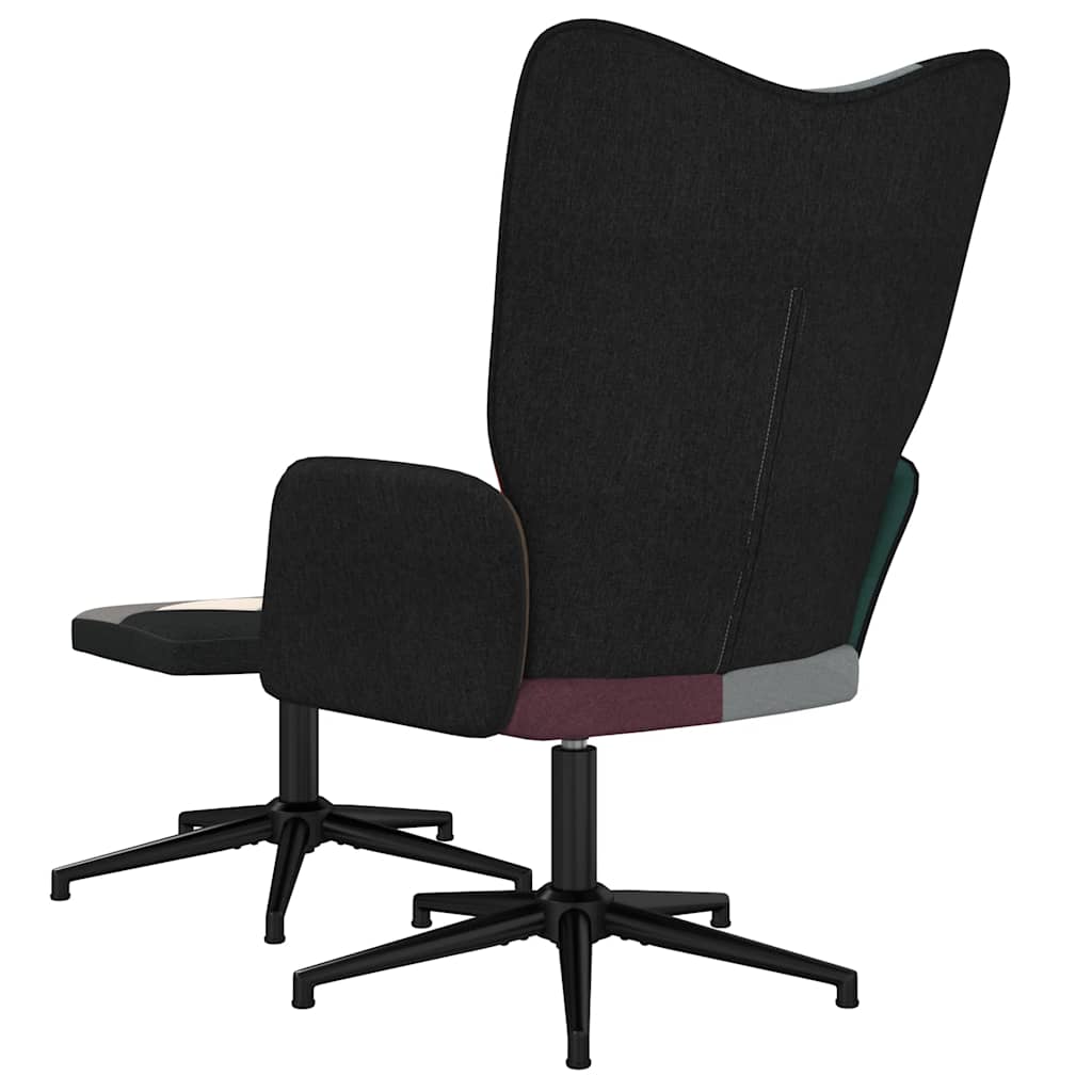 vidaXL Πολυθρόνα Relax Σχέδιο Patchwork Υφασμάτινη με Σκαμπό