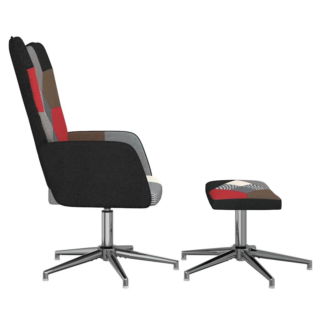 vidaXL Πολυθρόνα Relax Σχέδιο Patchwork Υφασμάτινη με Σκαμπό