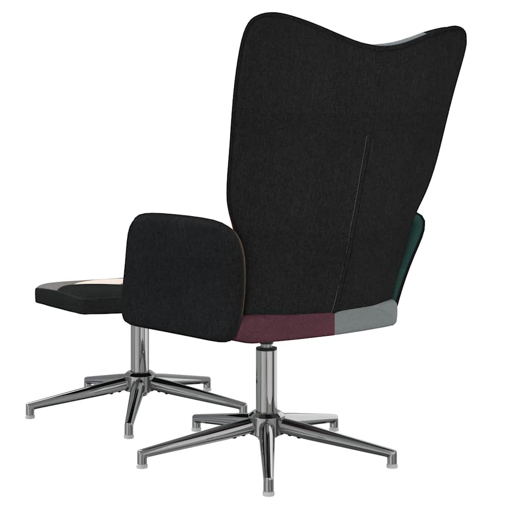 vidaXL Πολυθρόνα Relax Σχέδιο Patchwork Υφασμάτινη με Σκαμπό