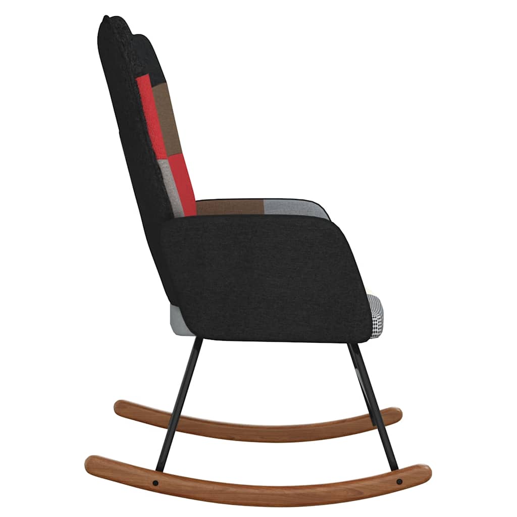 vidaXL Πολυθρόνα Κουνιστή Σχέδιο Patchwork Υφασμάτινη