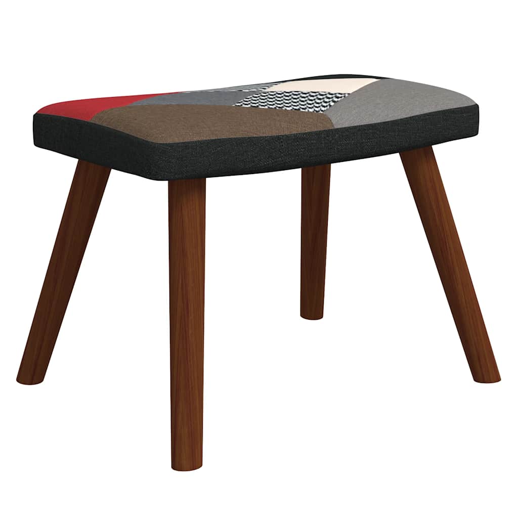 vidaXL Πολυθρόνα Κουνιστή Σχέδιο Patchwork Υφασμάτινη με Σκαμπό