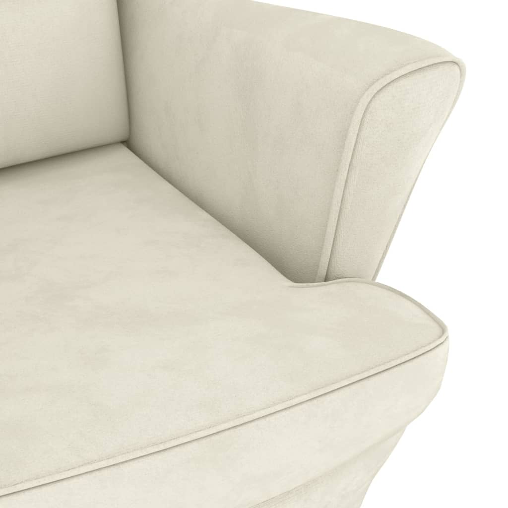 vidaXL Κουνιστή Πολυθρόνα με Πλάτη από Βελούδο σε Κρεμ χρώμα