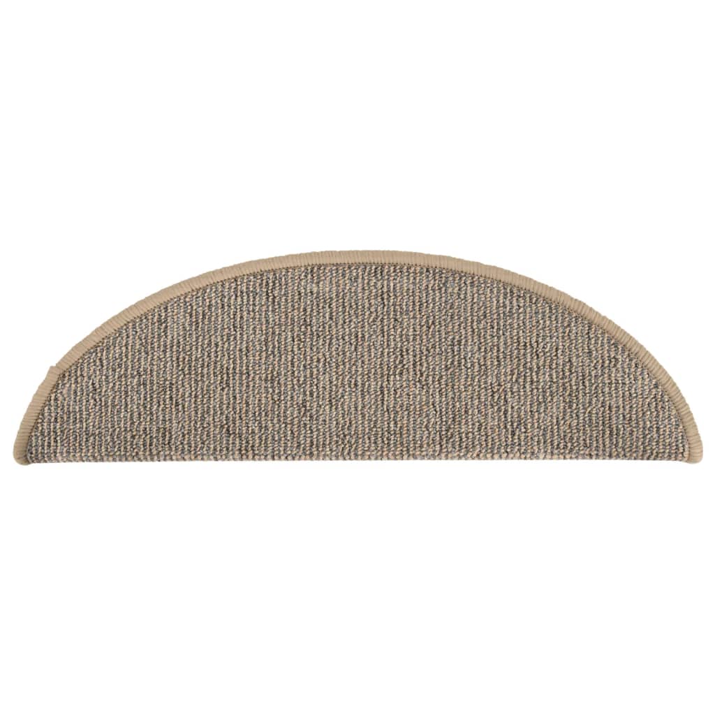 vidaXL Πατάκια Σκάλας Μοκέτα 15 τεμ. Καφέ 56 x 17 x 3 εκ.