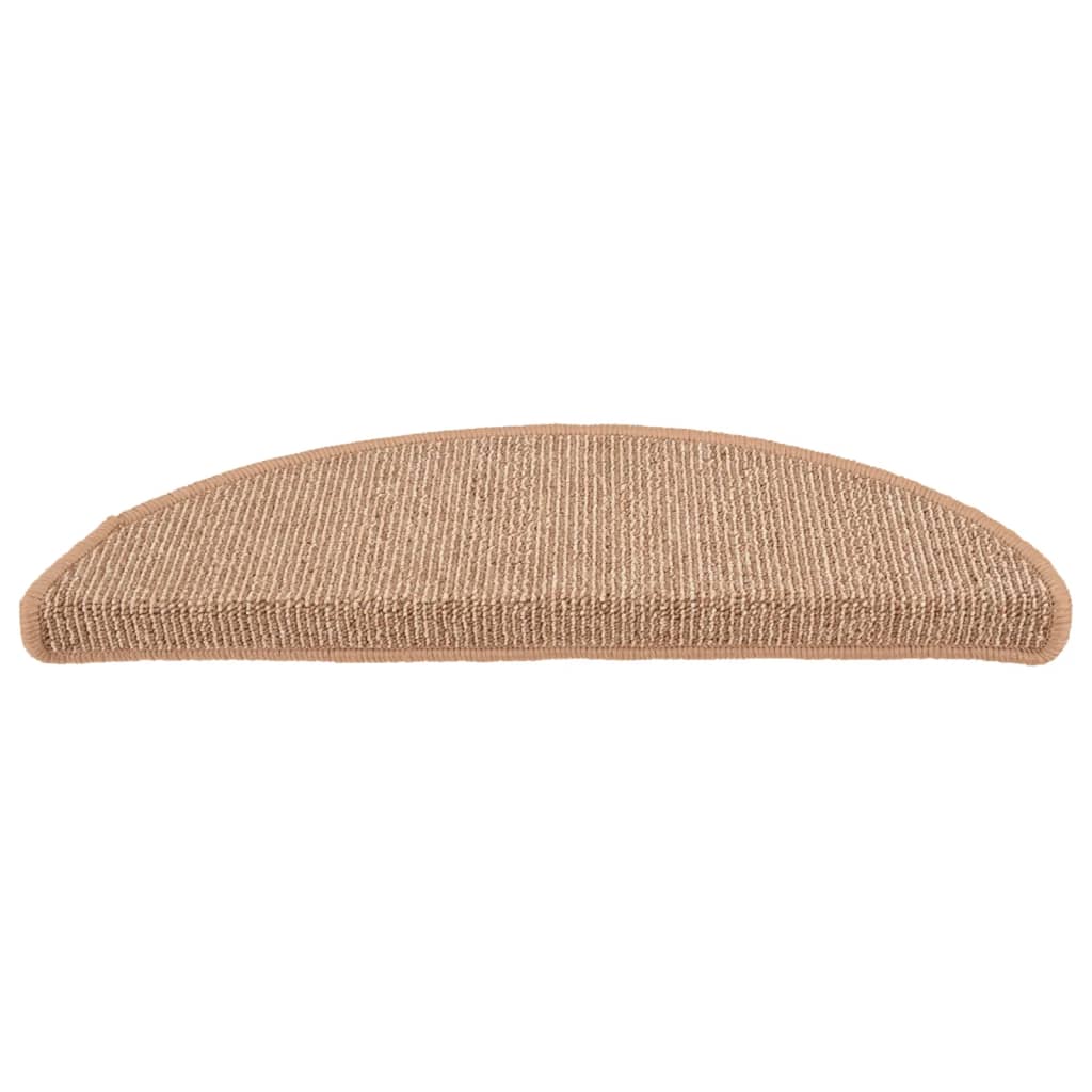 vidaXL Πατάκια Σκαλιών 15 τεμ. Ανοιχτό Καφέ Ημίκυκλα 56x17x3 εκ.