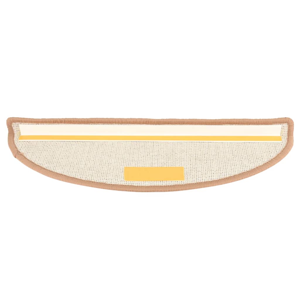 vidaXL Πατάκια Σκαλιών 15 τεμ. Ανοιχτό Καφέ Ημίκυκλα 56x17x3 εκ.