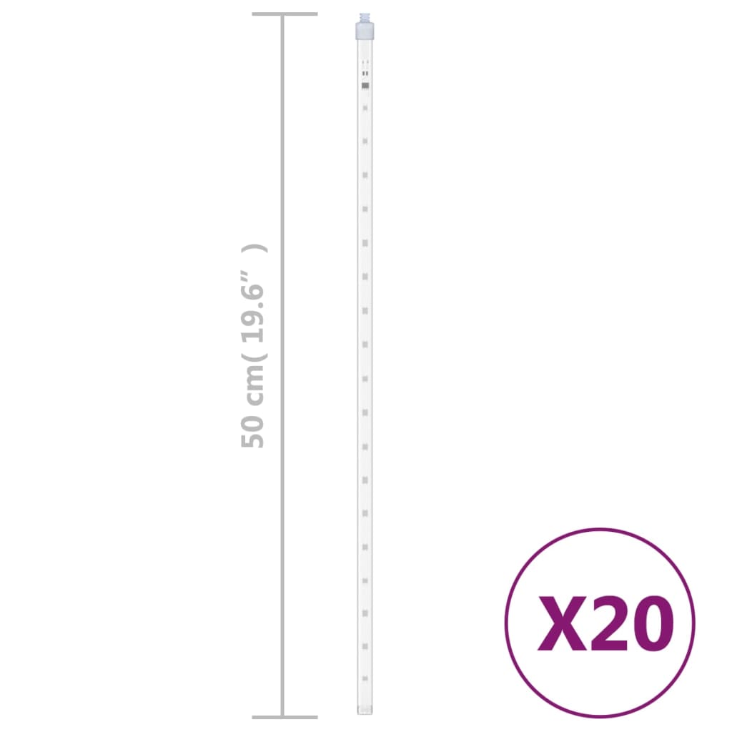 vidaXL Λαμπάκια Μετεωρίτης Εξ./Εσ. Χώρου 20τεμ Ψυχρό Λευκό 50εκ 720LED