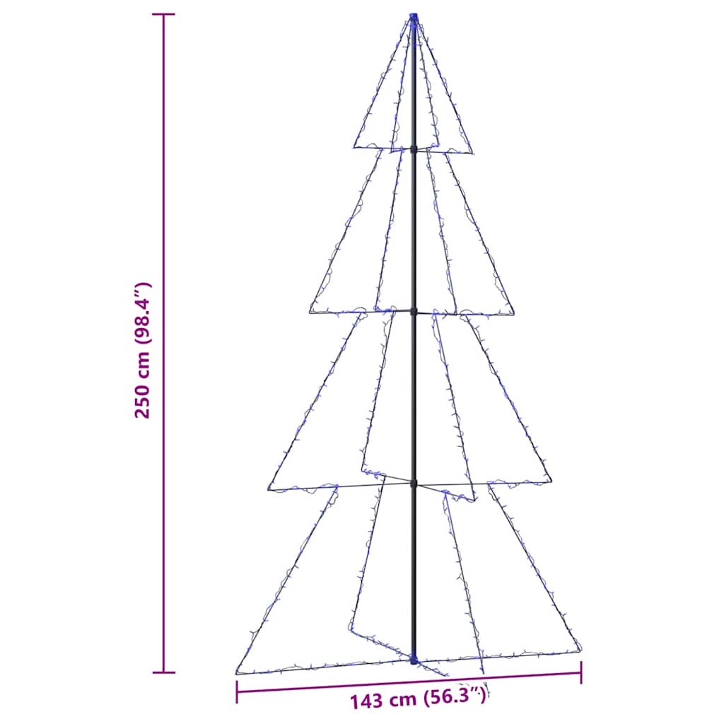 vidaXL Δέντρο από Φωτάκια 360 LED Εσωτ./Εξωτ. Χώρου 143x250 εκ.