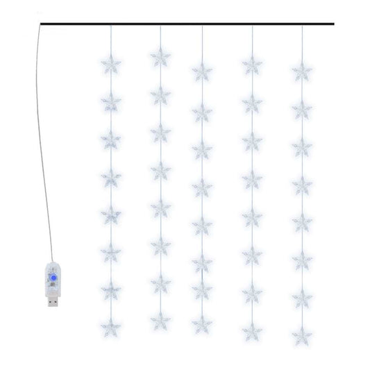 vidaXL Κουρτίνα LED Φωτάκια 200 LED Ψυχρό Λευκό με 8 Λειτουργίες