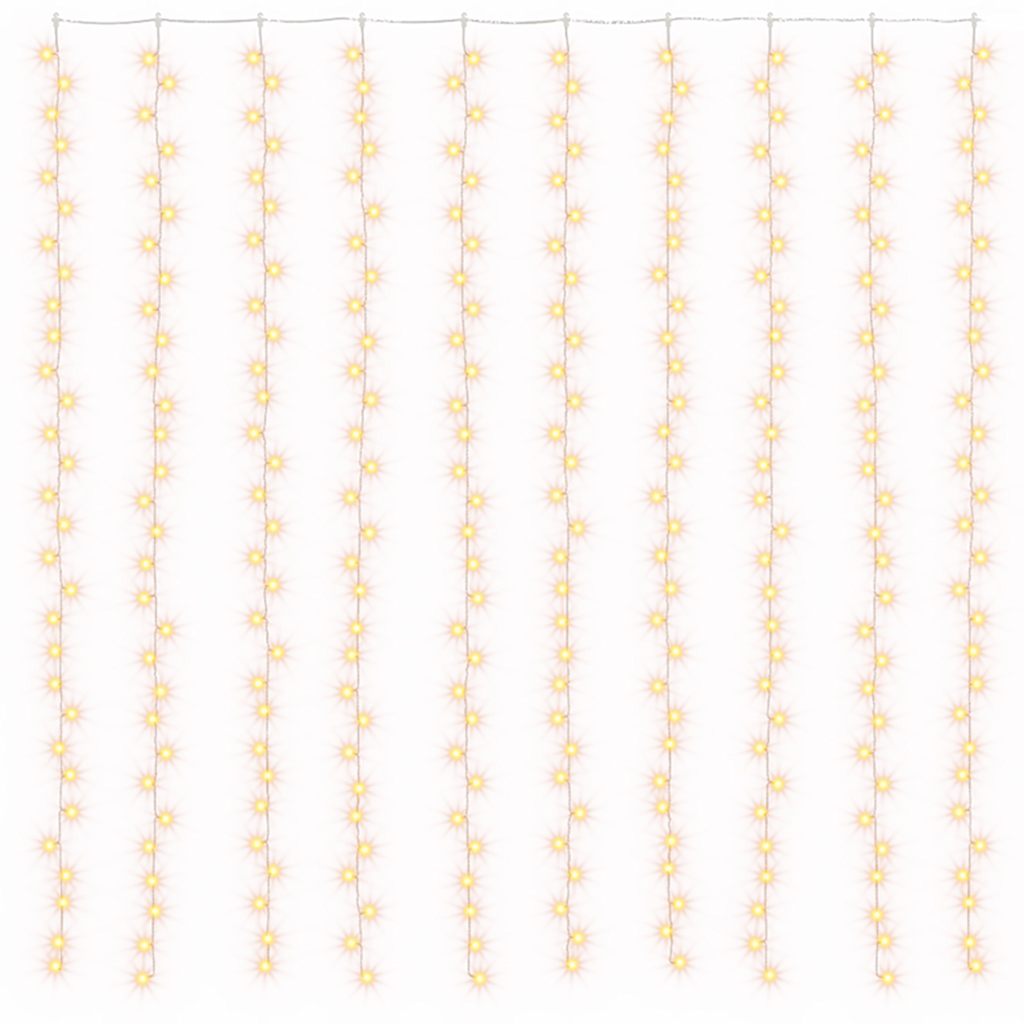 vidaXL Κουρτίνα LED Φωτάκια 300 LED Θερμό Λευκό 3 x 3 μ. 8 Λειτουργίες