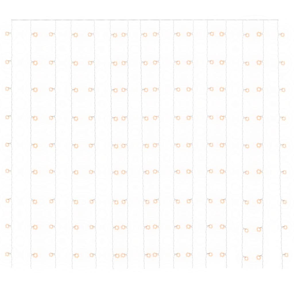 vidaXL Κουρτίνα LED Φωτάκια 300 LED Θερμό Λευκό 3 x 3 μ. 8 Λειτουργίες