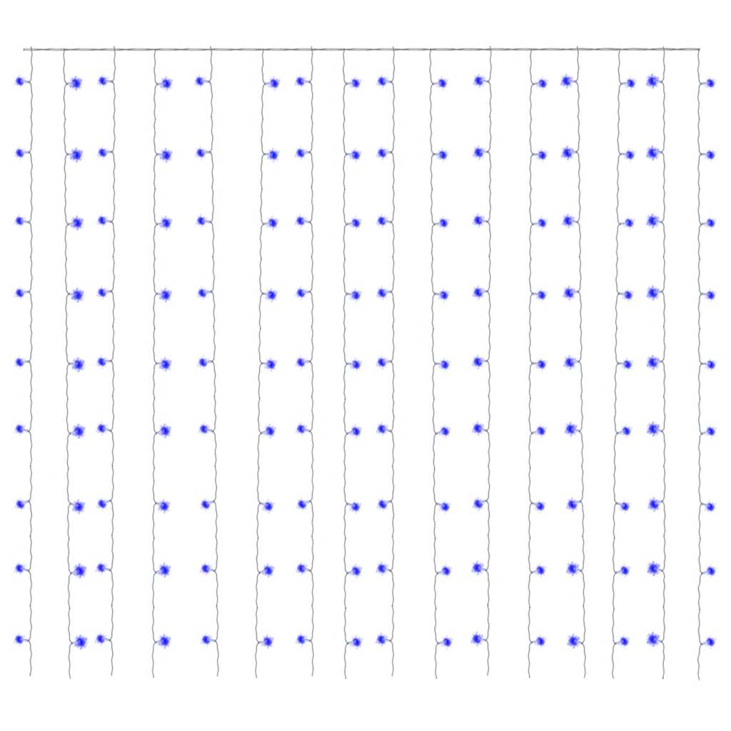 vidaXL Κουρτίνα LED Φωτάκια 300 LED Μπλε 3 x 3 μ. 8 Λειτουργίες