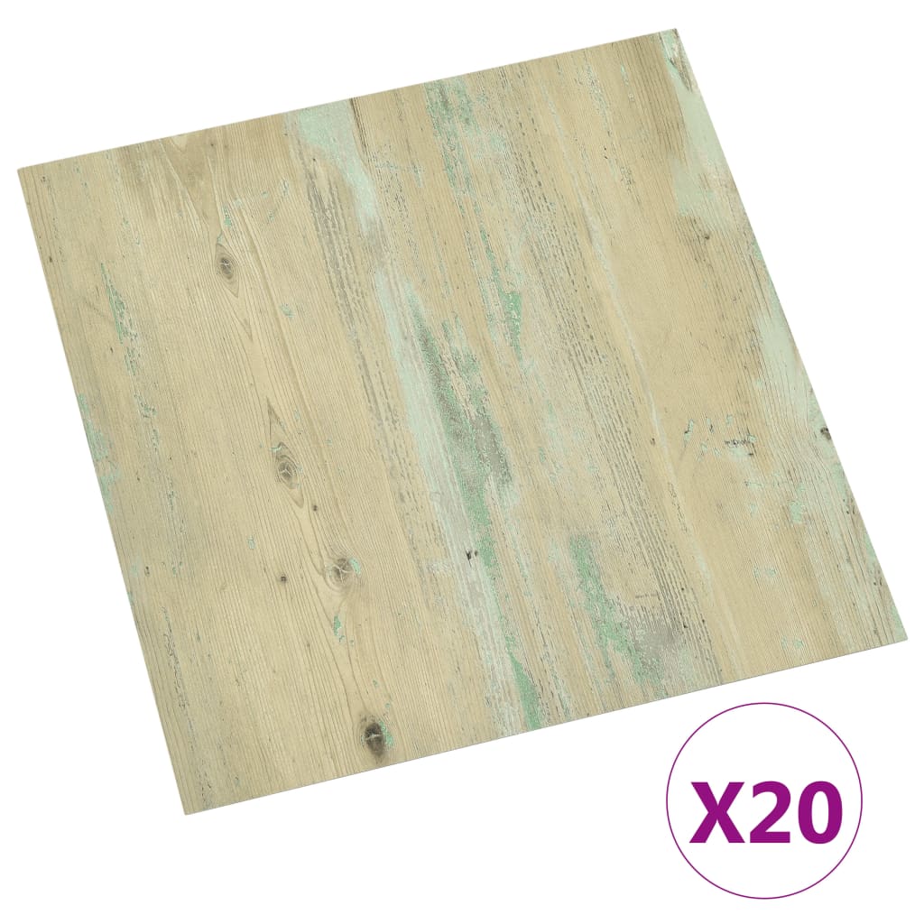 vidaXL Δάπεδο Αυτοκόλλητο Ανοιχτό Καφέ 20 τεμ. 1,86 μ² από PVC