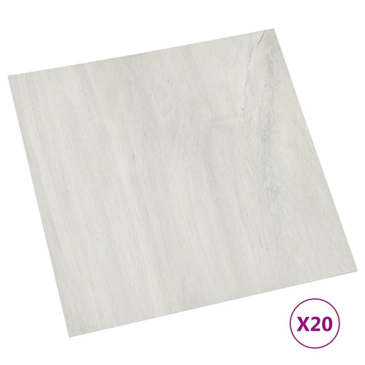 vidaXL Δάπεδο Αυτοκόλλητο Κρεμ 20 τεμ 1,86 μ² από PVC
