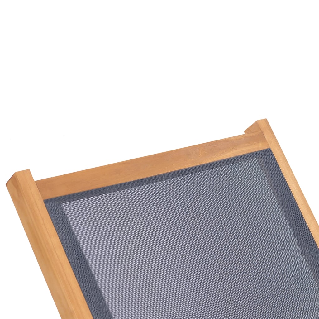 vidaXL Ξαπλώστρες Πτυσσόμενες 2 τεμ. από Μασίφ Teak/Textilene με Ρόδες