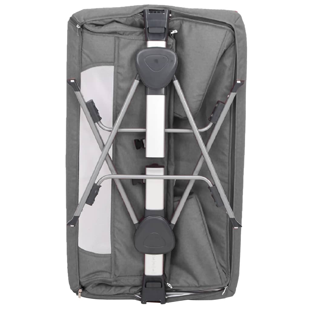 vidaXL Λίκνο Βρεφικό Σκούρο Γκρι από Λινό Ύφασμα με Στρώμα