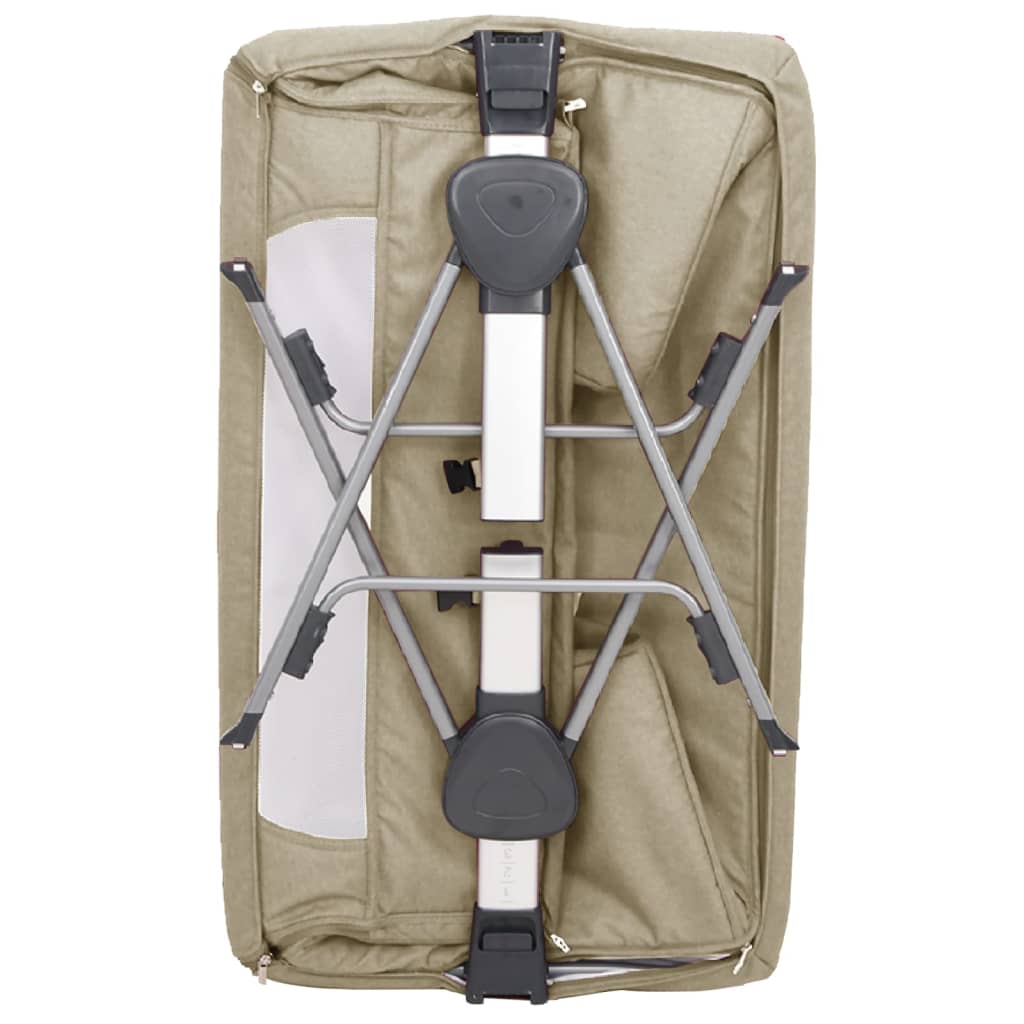 vidaXL Λίκνο Βρεφικό Taupe από Λινό Ύφασμα με Στρώμα