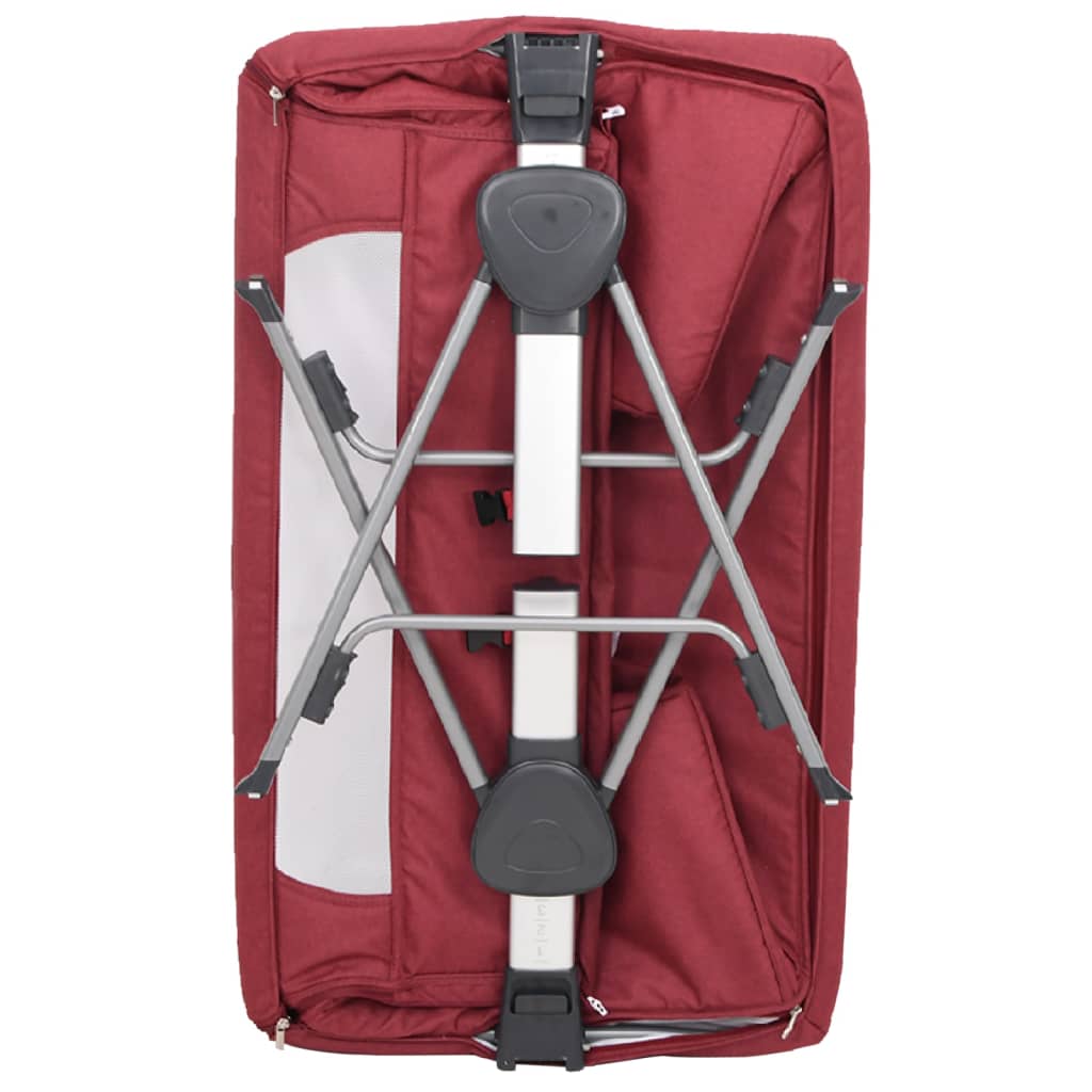 vidaXL Λίκνο Βρεφικό Κόκκινο από Λινό Ύφασμα με Στρώμα