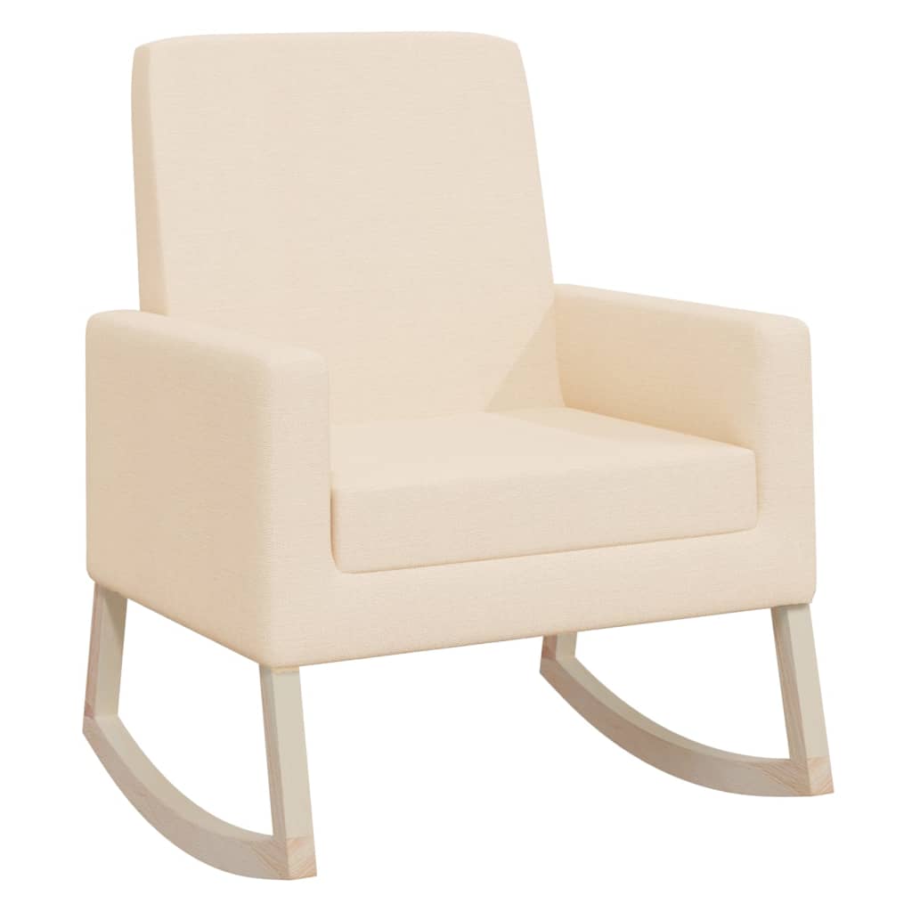 vidaXL Κουνιστή Πολυθρόνα Κρεμ Υφασμάτινη