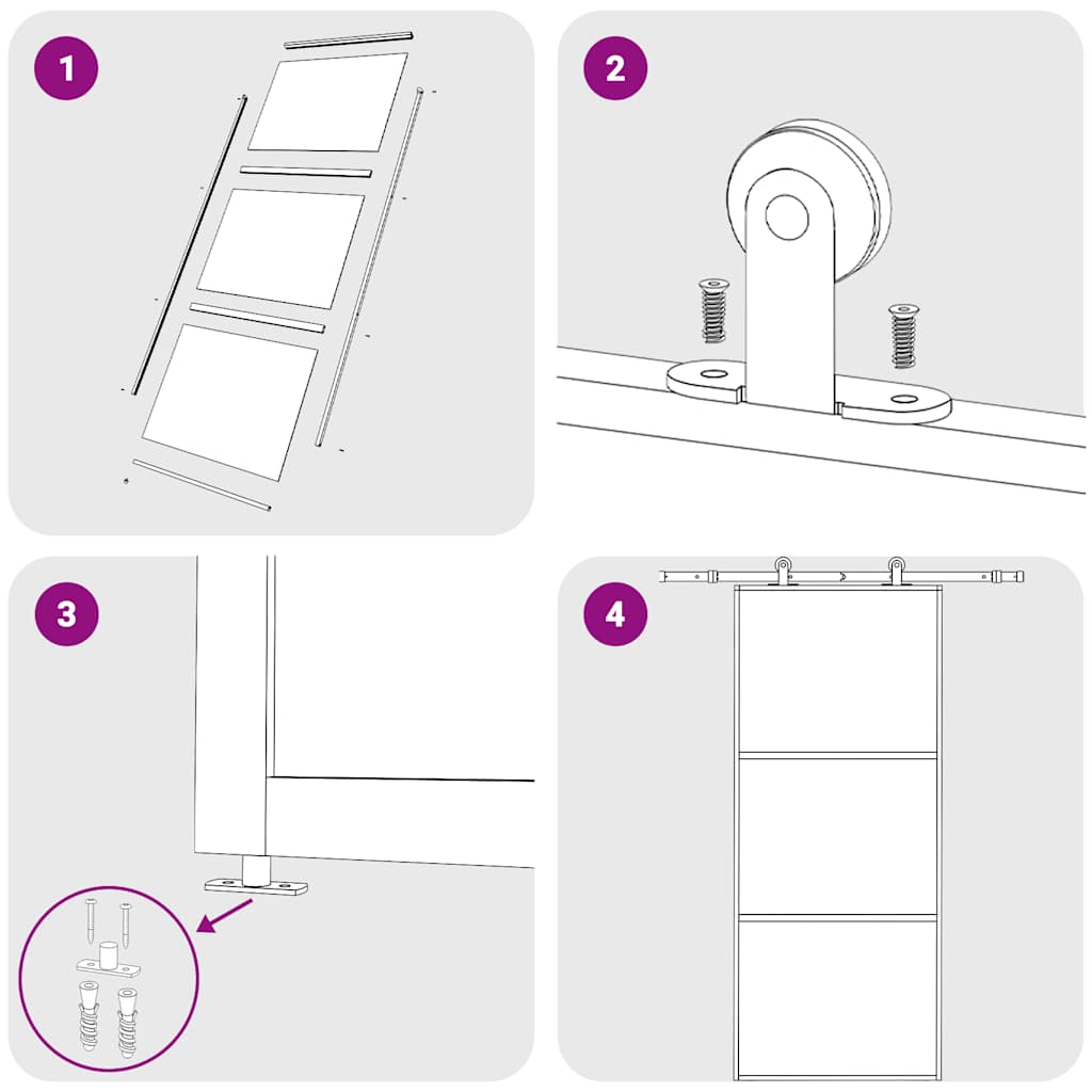 vidaXL Πόρτα Συρόμενη Μαύρη 90 x 205 εκ. από Γυαλί ESG / Αλουμίνιο