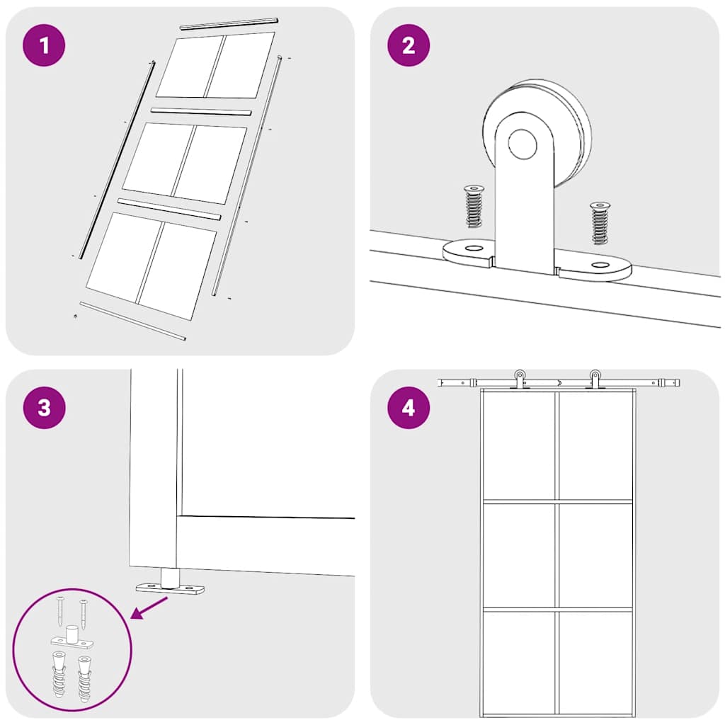 vidaXL Πόρτα Συρόμενη Μαύρη 102 x 205 εκ. από Γυαλί ESG / Αλουμίνιο