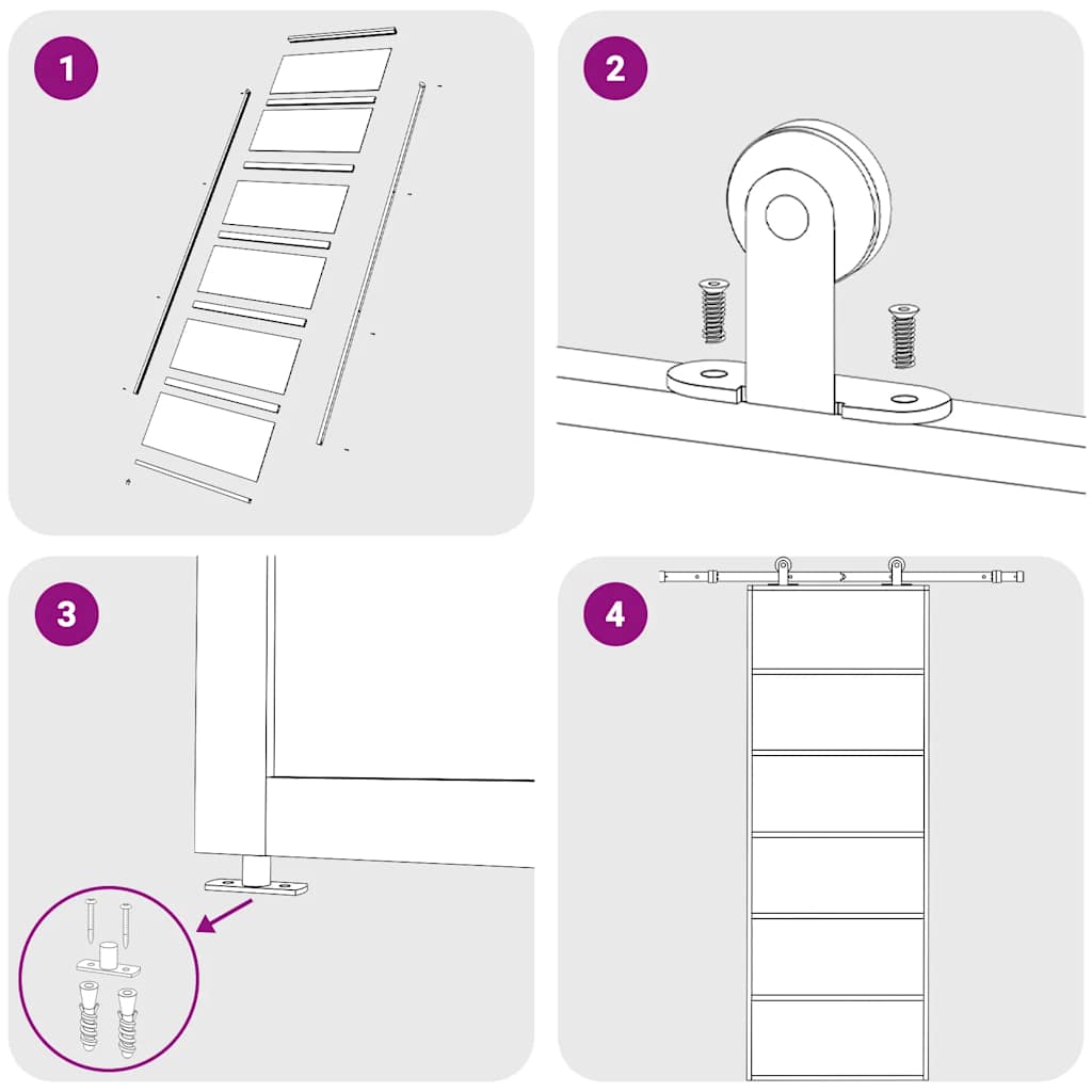 vidaXL Πόρτα Συρόμενη Μαύρη 76 x 205 εκ. από Γυαλί ESG / Αλουμίνιο