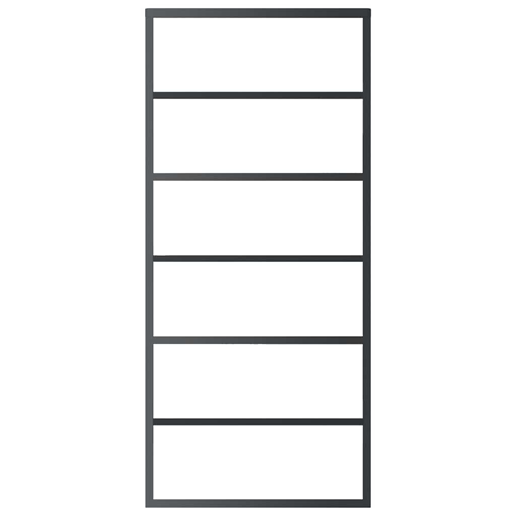 vidaXL Πόρτα Συρόμενη Μαύρη 90 x 205 εκ. από Γυαλί ESG / Αλουμίνιο