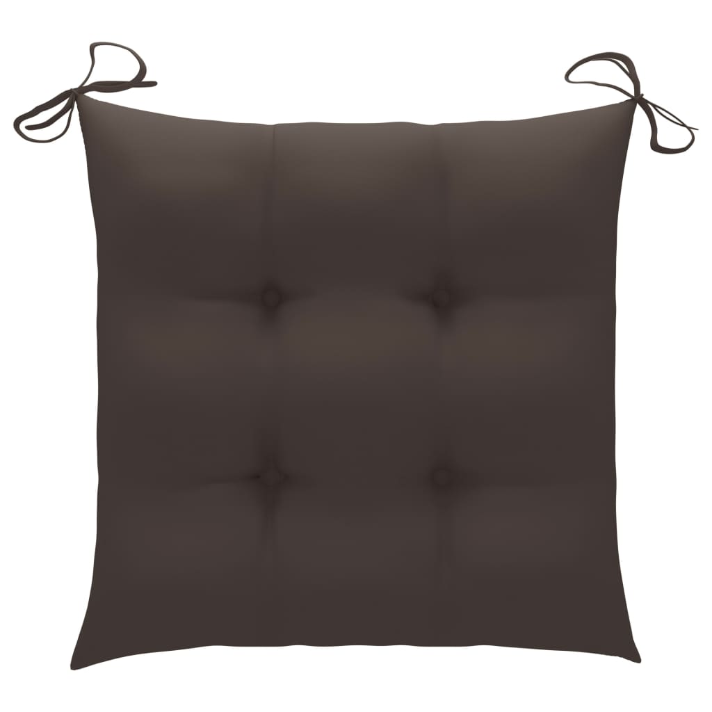 vidaXL Καρέκλες Κήπου 8 Τεμαχίων Μασίφ Ξύλο Teak με Taupe Μαξιλάρια