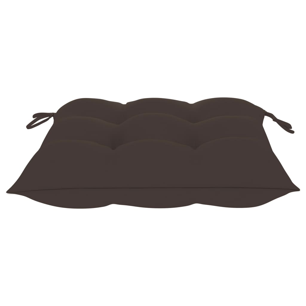 vidaXL Καρέκλες Κήπου 8 Τεμαχίων Μασίφ Ξύλο Teak με Taupe Μαξιλάρια