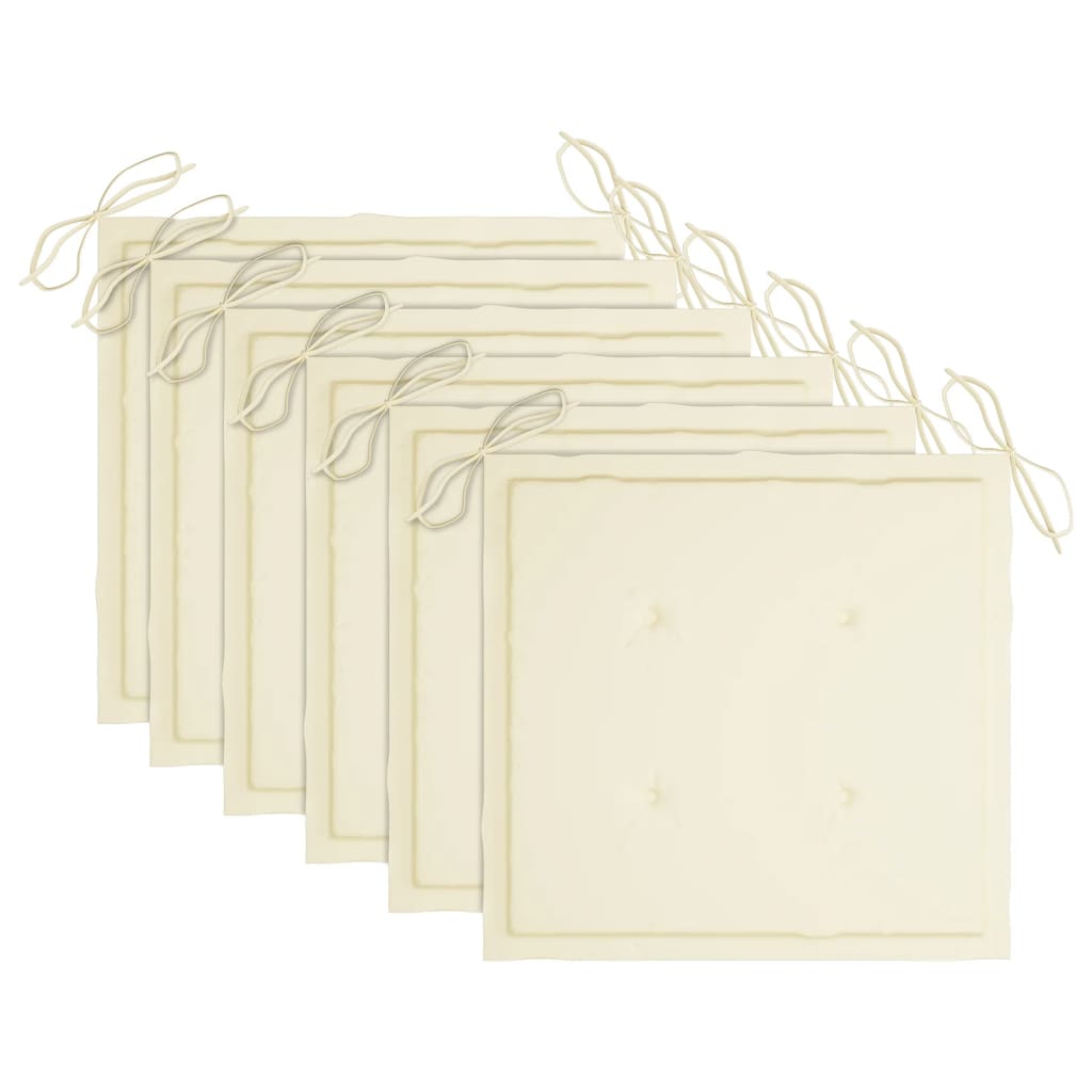 vidaXL Καρέκλες Κήπου 6 τεμ. από Μασίφ Ξύλο Teak με Μαξιλάρια